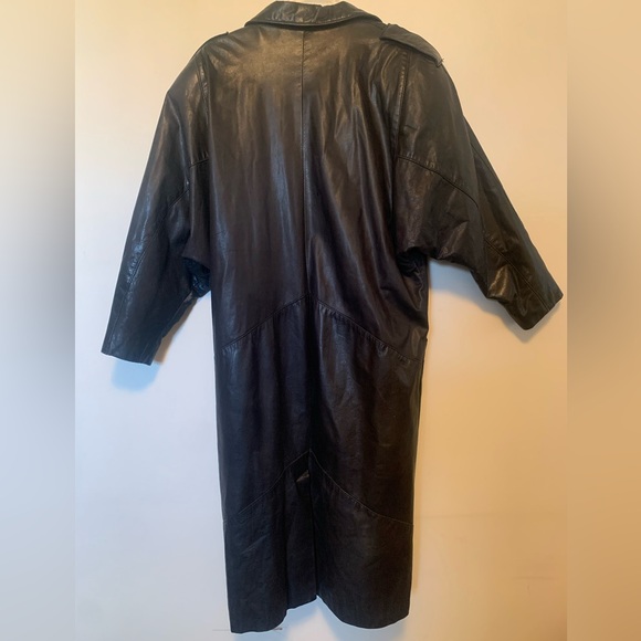 80s Gino Di Giorgio Leather Trench Coat Vintage - Picture 4 of 10